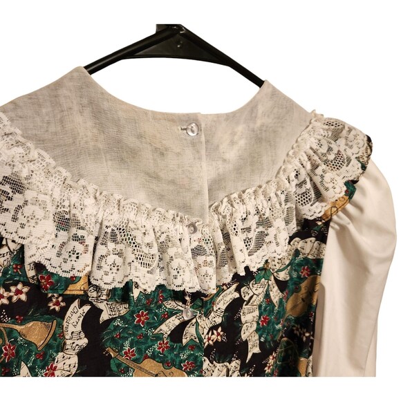 Mini World Dress Christmas Music Print Petticoat Lace Girls 14 Made in USA - Picture 8 of 9